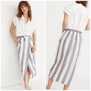 Black madewell split front midi skirt